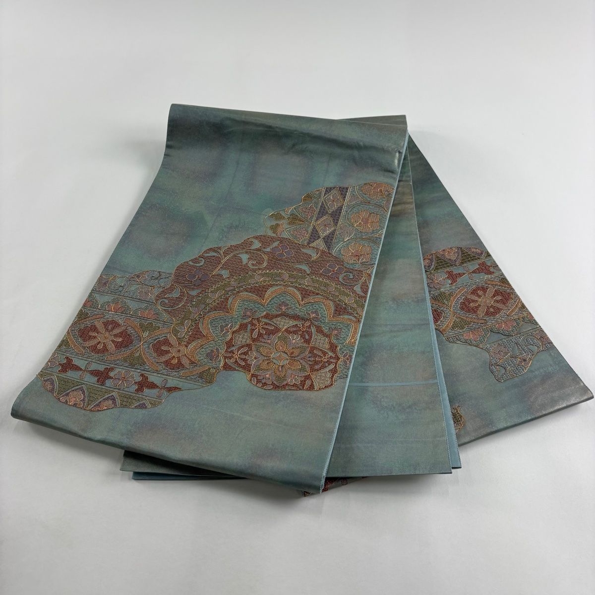 袋帯 お太鼓帯　緑青色 鶴の刺繍 袋帯 お太鼓帯 緑青色 鶴の刺繍 楽天市場】＼スーパーSALE開催中