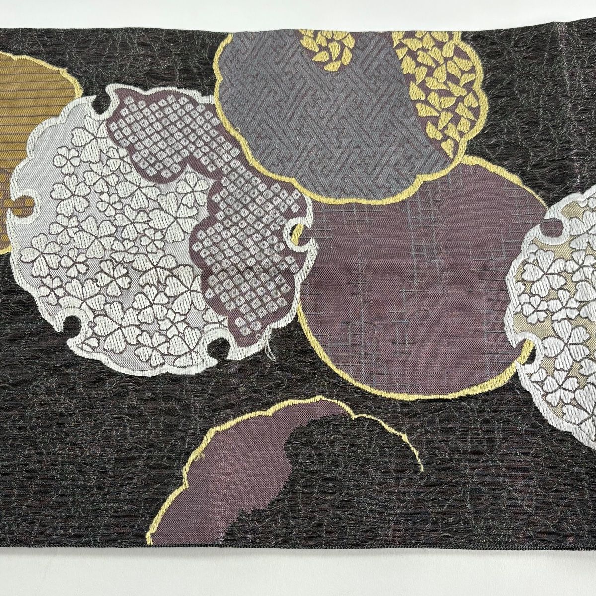 袋帯 秀品 雪輪 花 金銀糸 紫 六通 正絹 【中古】 - メルカリ