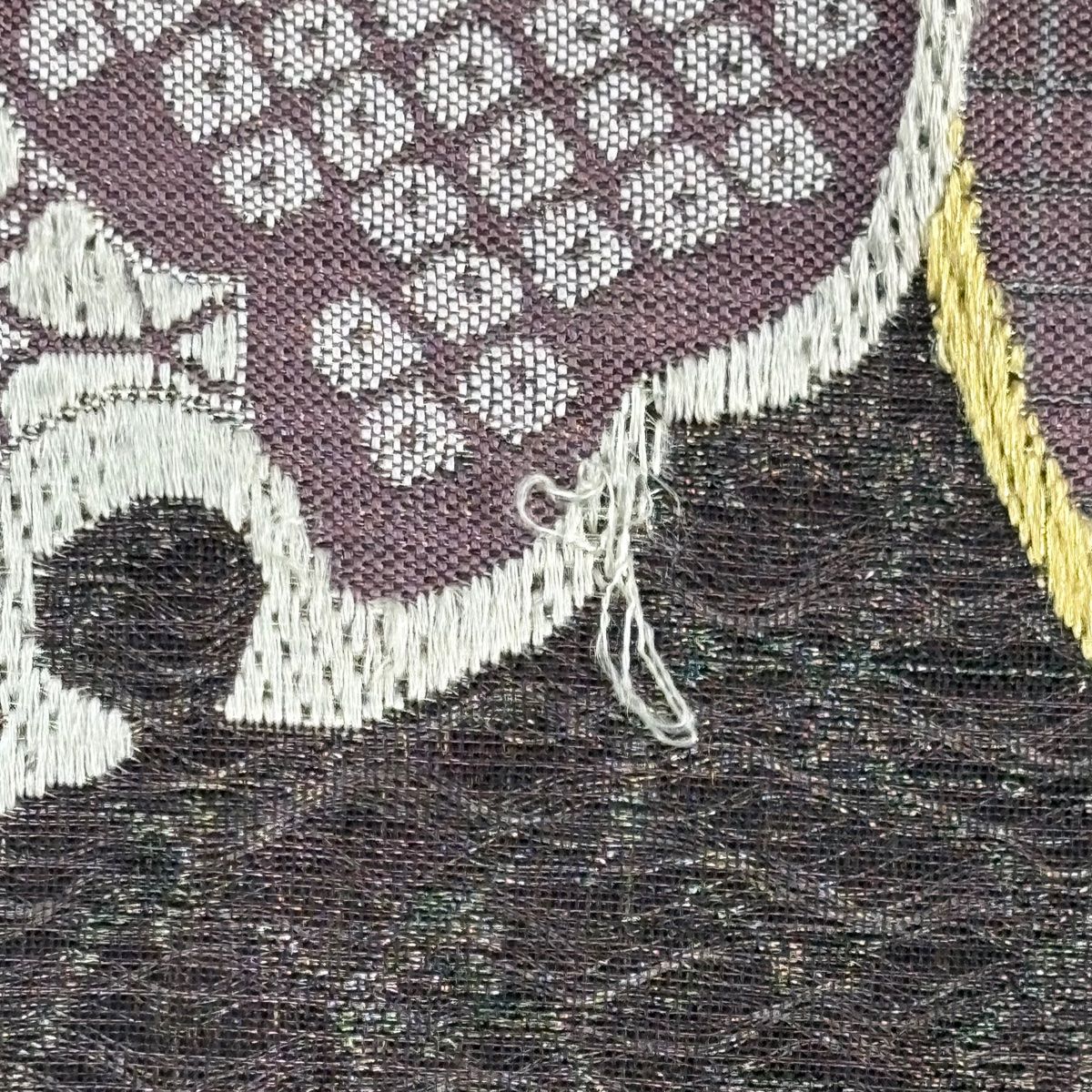 袋帯 秀品 雪輪 花 金銀糸 紫 六通 正絹 【中古】 - メルカリ