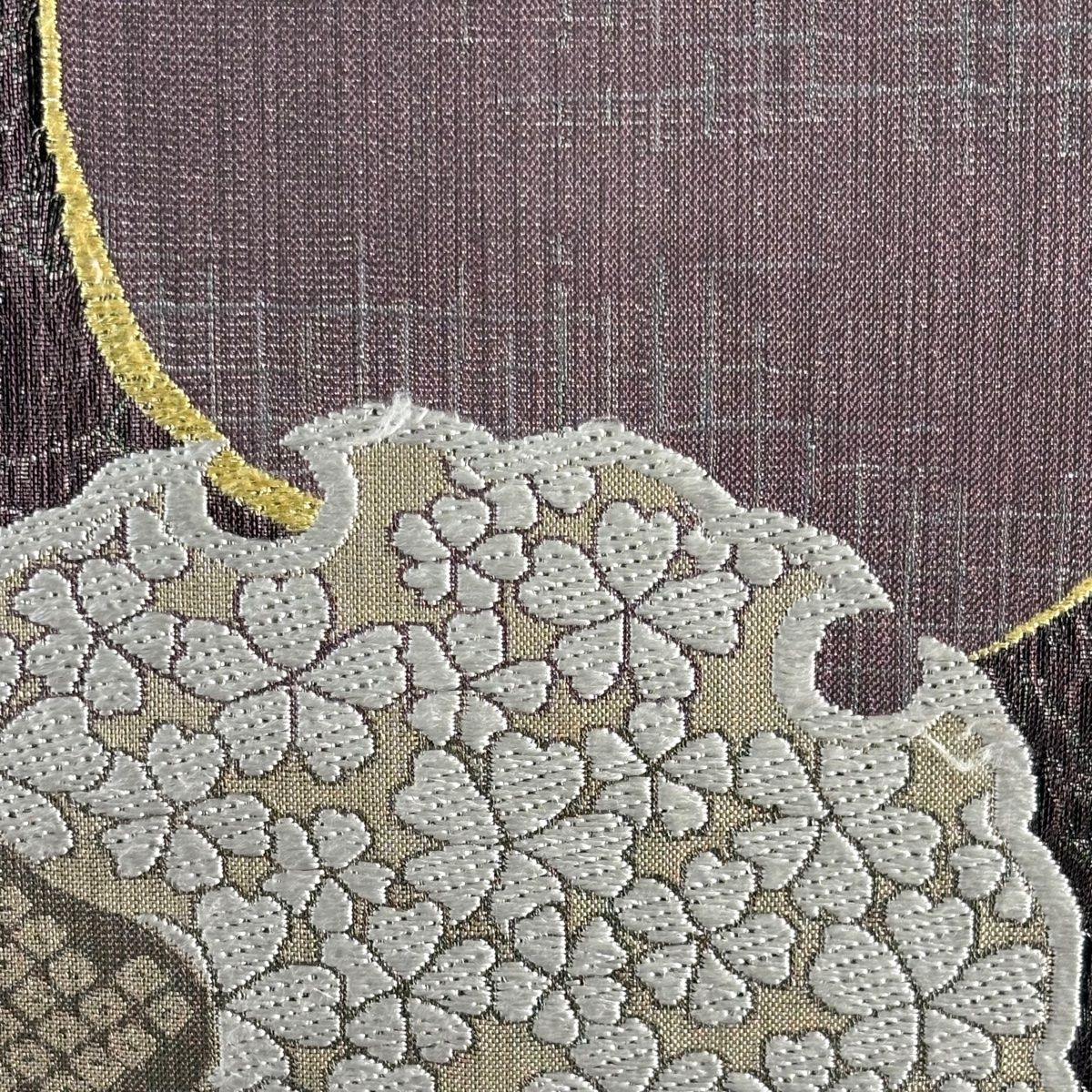 袋帯 秀品 雪輪 花 金銀糸 紫 六通 正絹 【中古】 - メルカリ