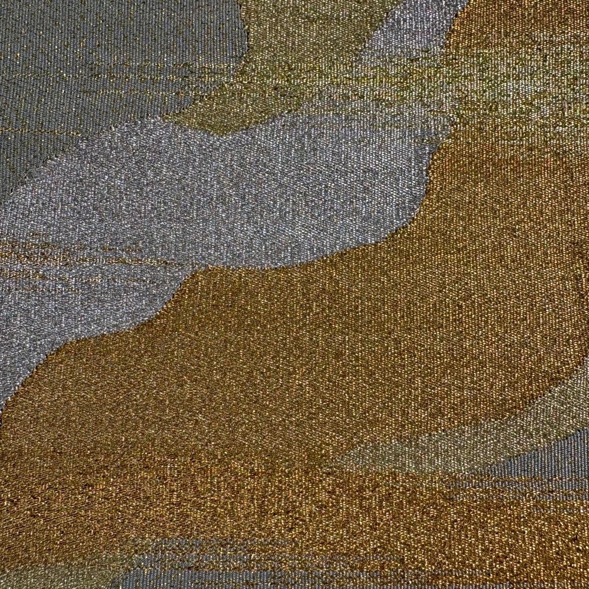 袋帯 秀品 霞 金銀糸 灰緑 お太鼓柄 正絹