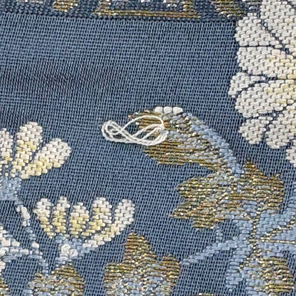 袋帯 秀品 菊 蜀江華文 金銀糸 箔 紺色 六通 正絹 【中古】 - メルカリ