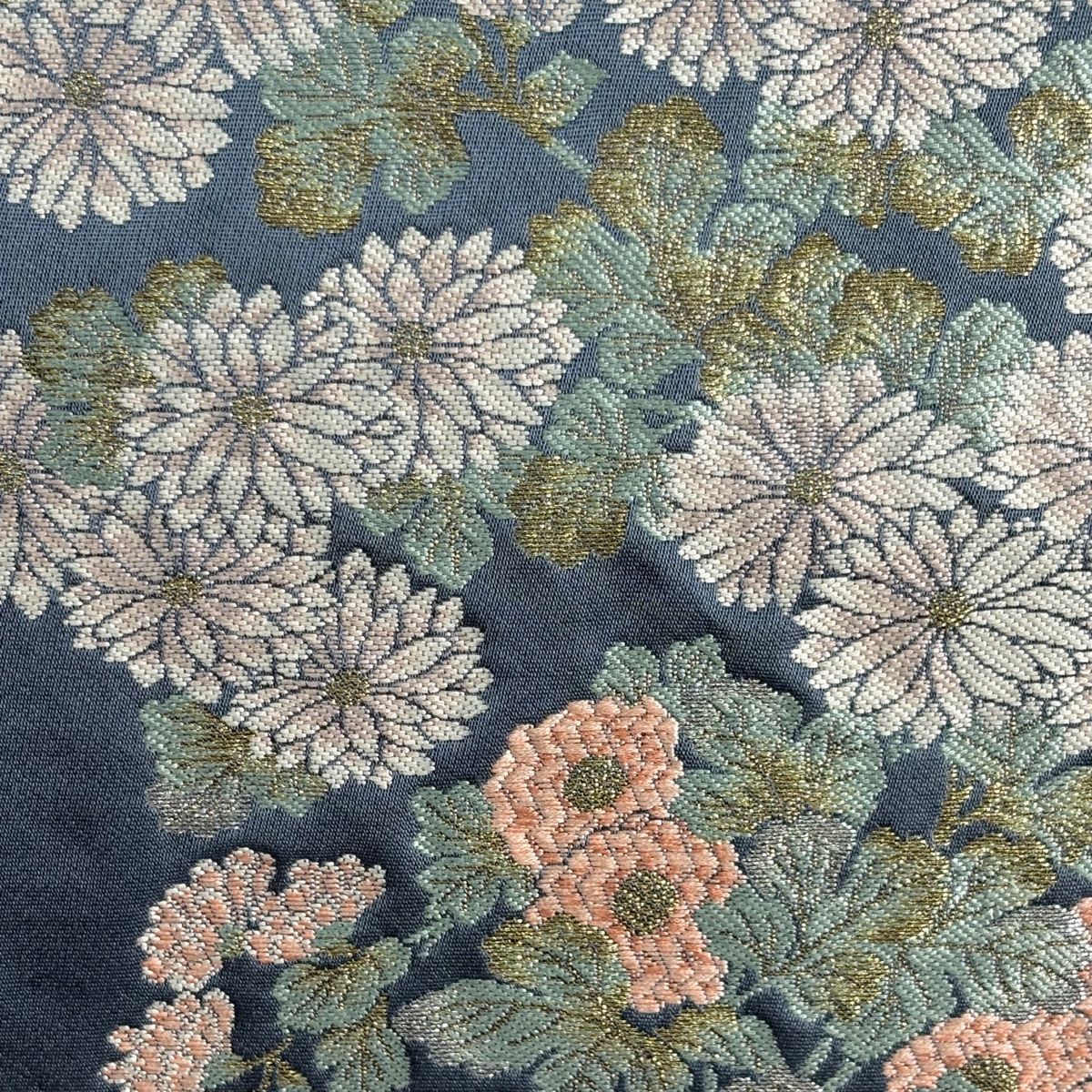 袋帯 秀品 菊 蜀江華文 金銀糸 箔 紺色 六通 正絹 【中古】 - メルカリ
