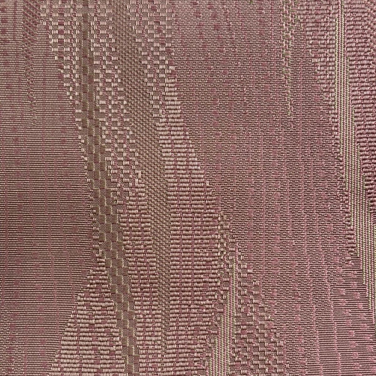 袋帯 秀品 全通 よろけ縞 赤紫 正絹