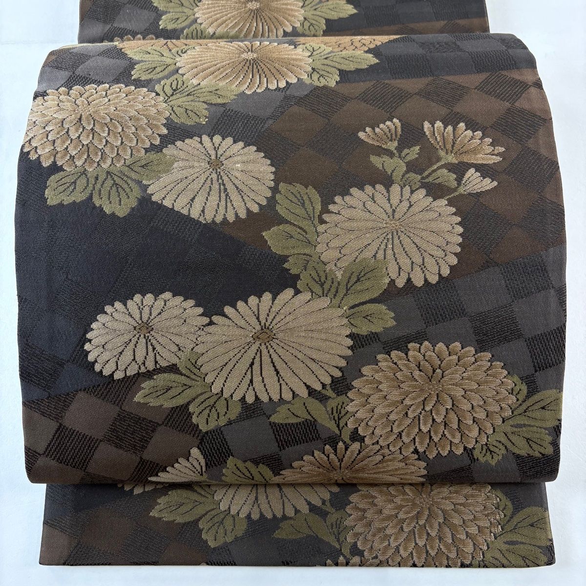 美品】 袋帯 秀品 菊 幾何学 墨色 六通 正絹 【中古】 - メルカリ