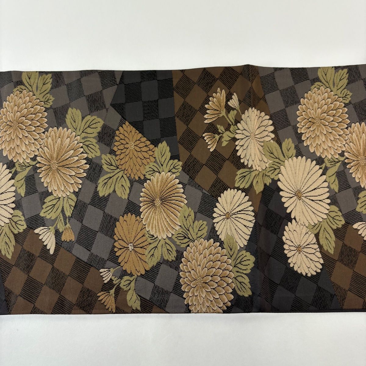 美品】 袋帯 秀品 菊 幾何学 墨色 六通 正絹 【中古】 - メルカリ