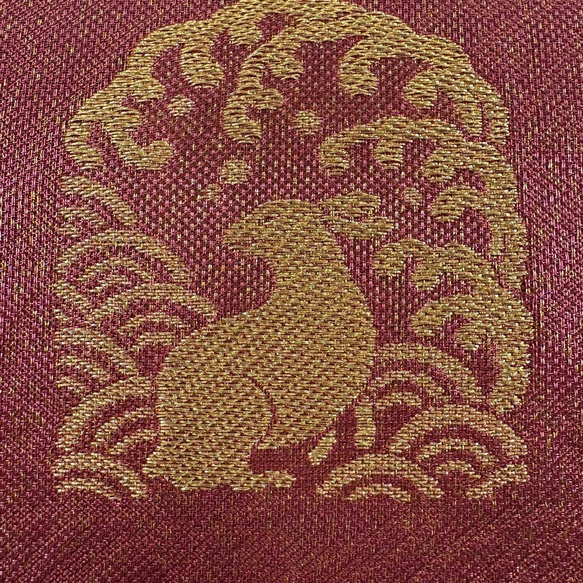 袋帯 秀品 うさぎ 波頭 金糸 赤茶 六通 正絹