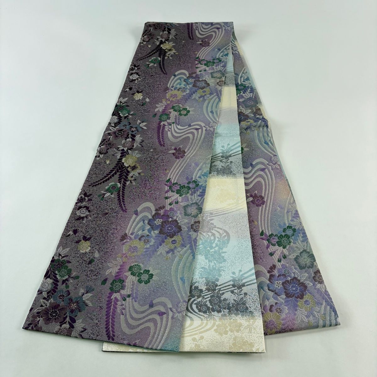 美品】 袋帯 秀品 辻が花柄 金銀糸 紫 全通 正絹 【中古】 - メルカリ