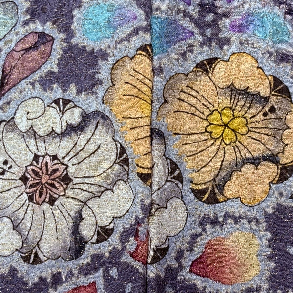 美品】 訪問着 身丈165.5cm 裄丈67cm M 袷 翠山工房 落款 辻が花 有職