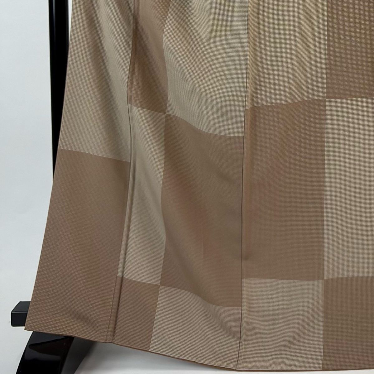 小紋 身丈166.5 cm 裄丈68 L 袷 ドット 変わり市松 薄茶色 正絹