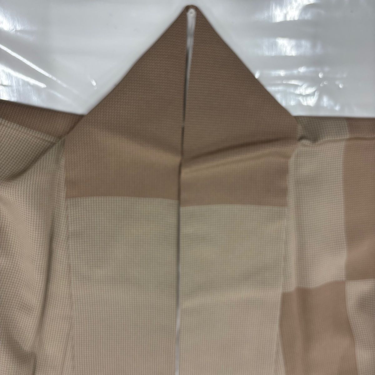  小紋 身丈166 5 cm 裄丈68 L 袷 ドット 変わり市松 薄茶色 正絹 小紋 着物