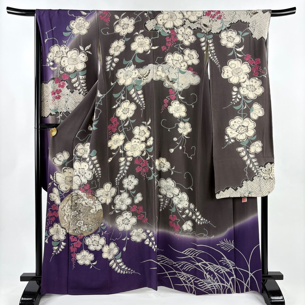 振袖 身丈165.5cm 裄丈67cm M 袷 大脇一心 落款 辻が花 うさぎ