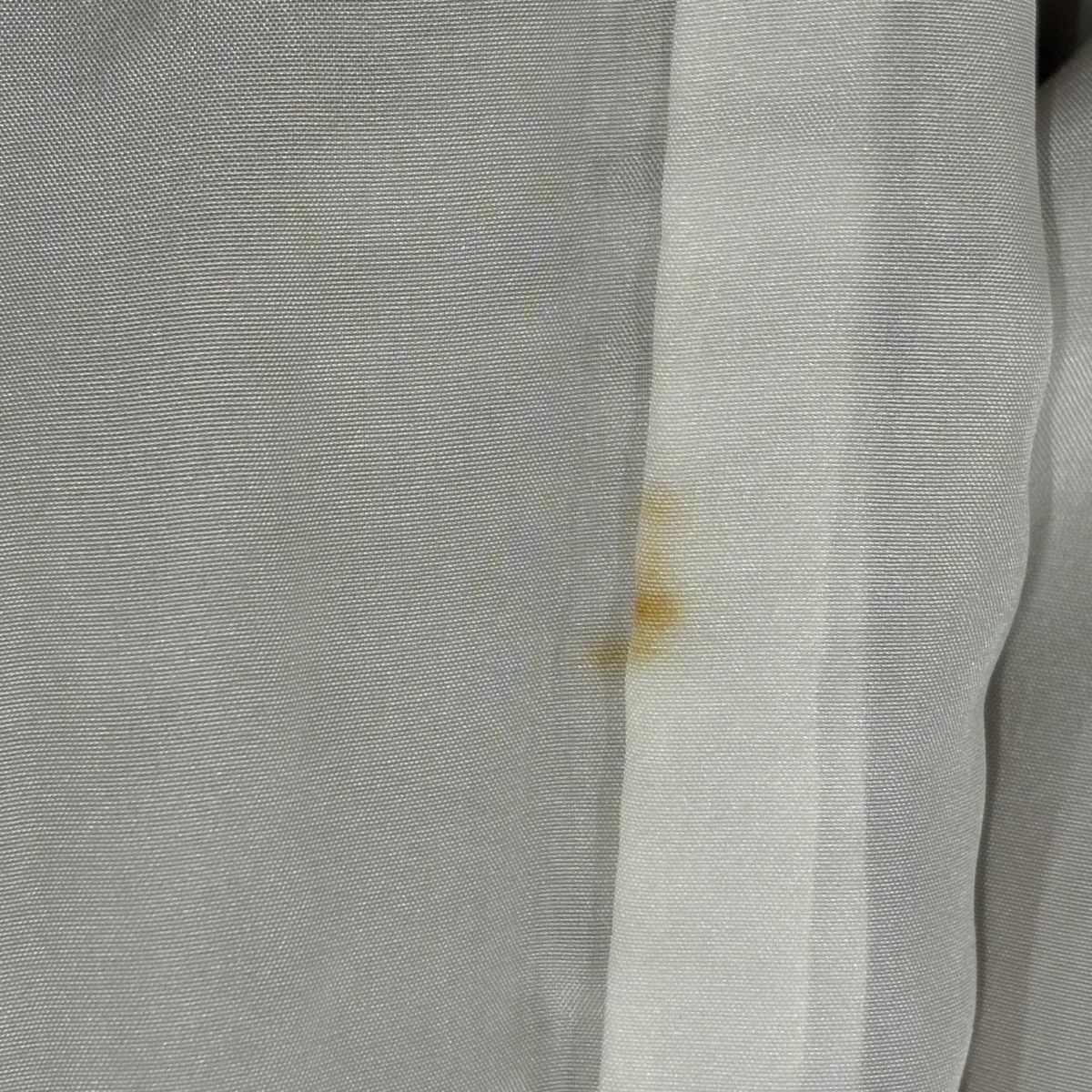  色無地 身丈163 cm 裄丈67.5 L 袷 百貫達雄 落款 地紋 黄土色 正絹 色無地 着物