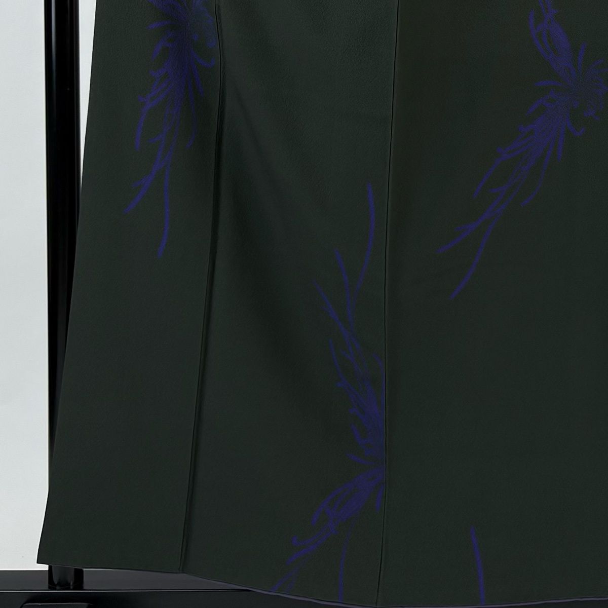 小紋 身丈156.5 cm 裄丈65.5 M 袷 辻村ジュサブロー 落款 菊 縮緬 深緑 正絹