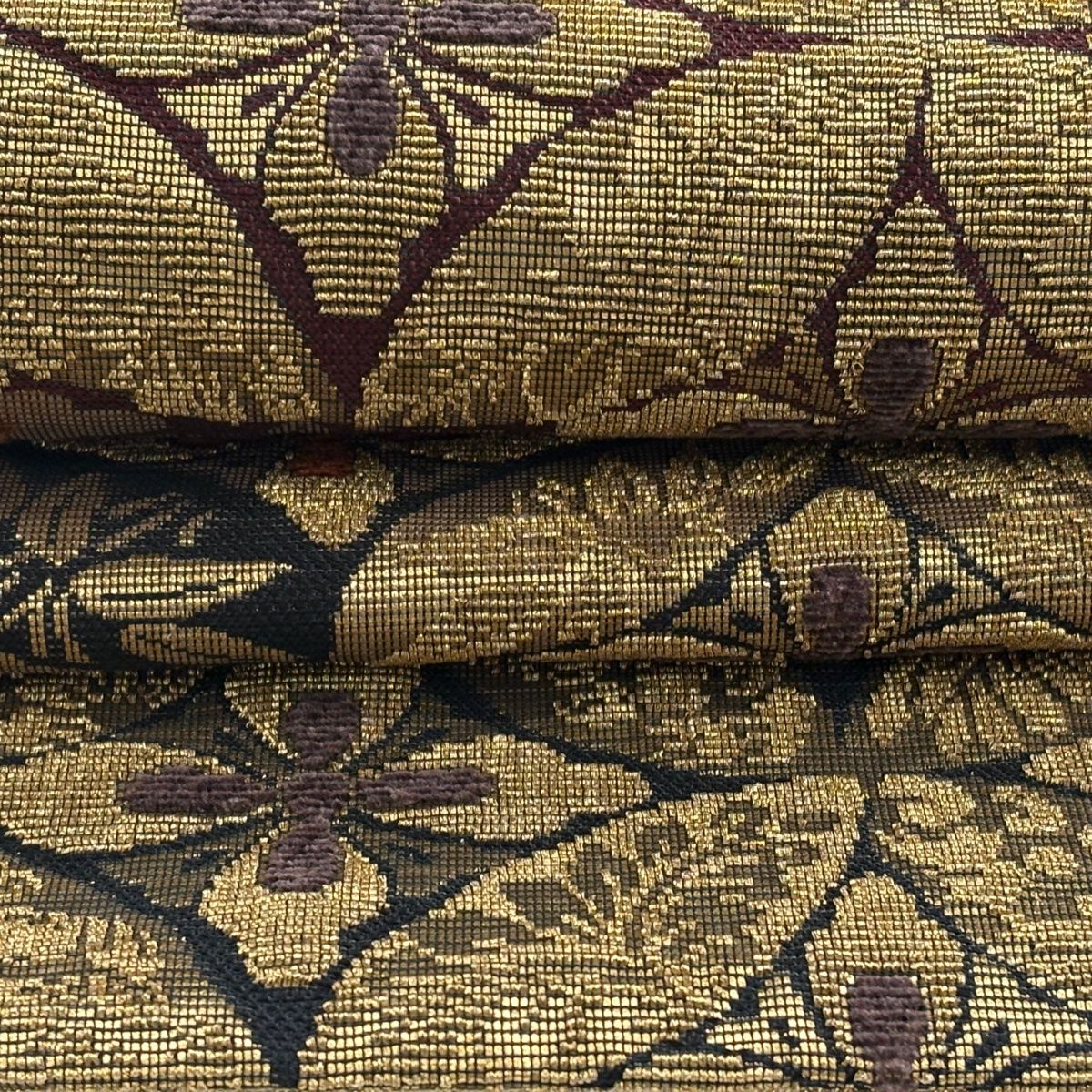 美品】 袋帯 逸品 誉田屋源兵衛 落款 鈴乃屋 七宝 花菱 金糸 金色 六通