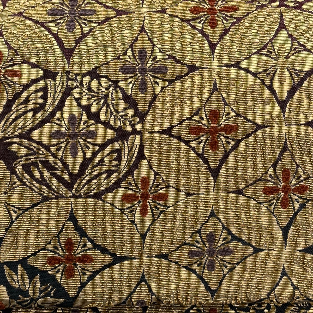 美品】 袋帯 逸品 誉田屋源兵衛 落款 鈴乃屋 七宝 花菱 金糸 金色 六通