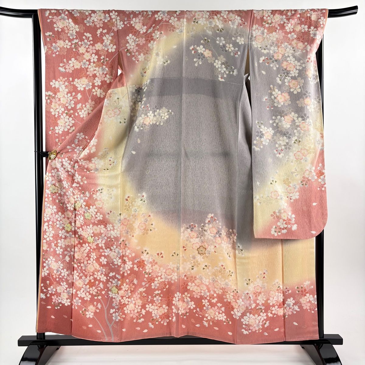 美品】 振袖 身丈158cm 裄丈67cm M 袷 袋帯フルセット やまと 桜 桜の