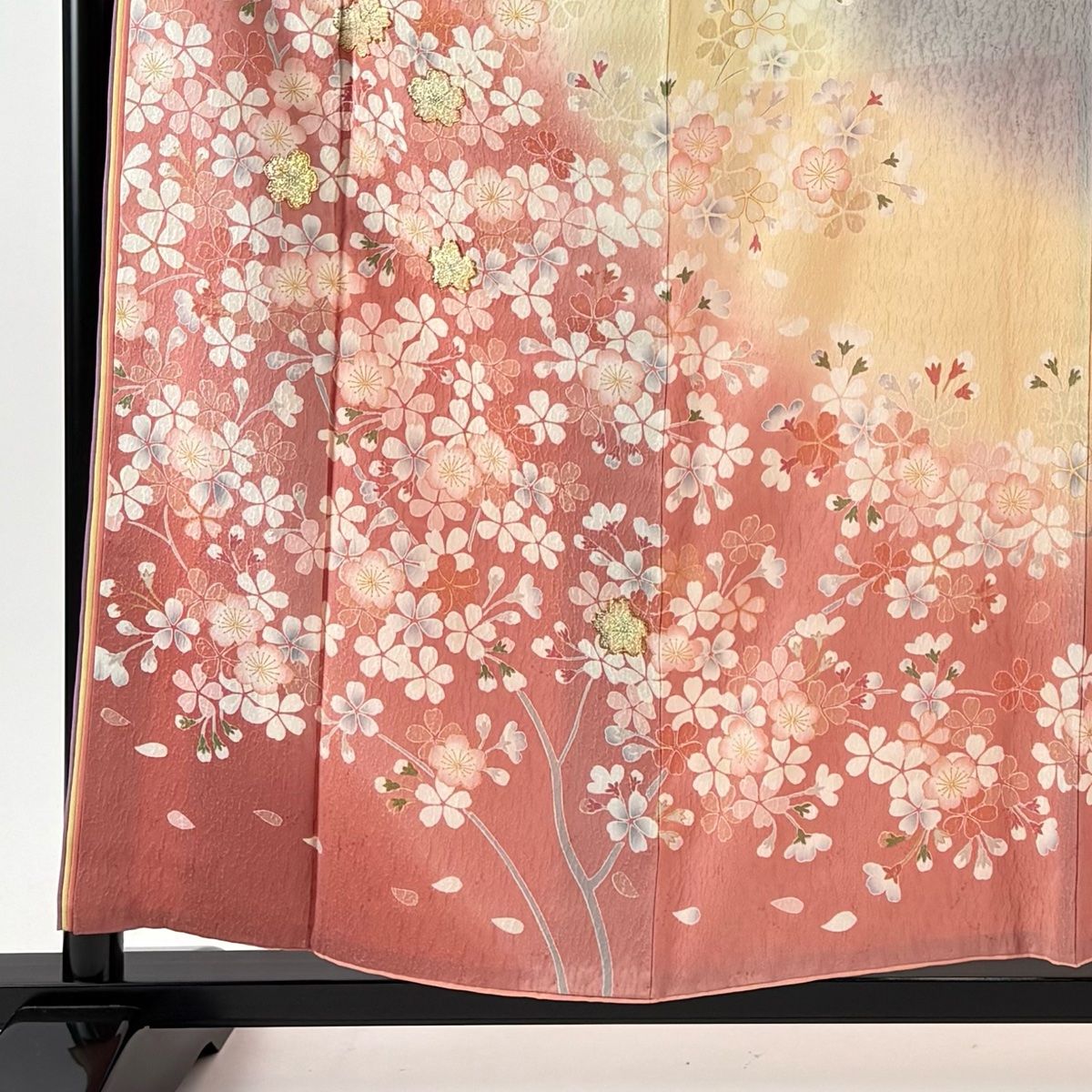 美品】 振袖 身丈158cm 裄丈67cm M 袷 袋帯フルセット やまと 桜 桜の