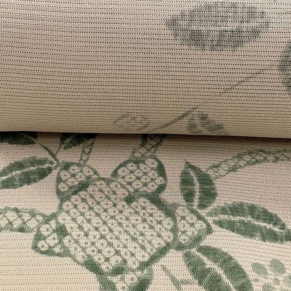 反物 秀品 小紋 薄物 絽 橘 疋柄 灰緑 正絹