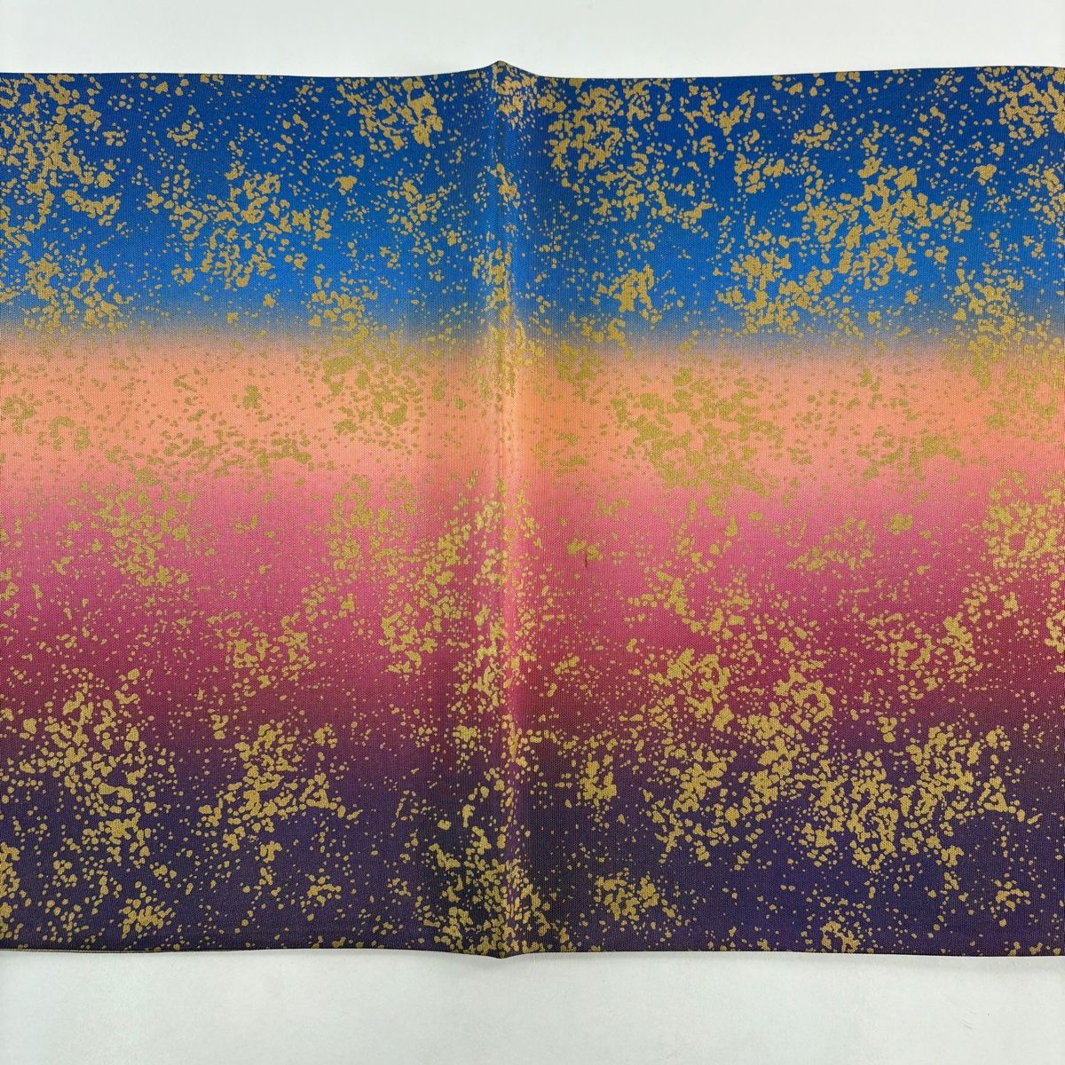 たかびっちNo.2728 正絹大島紬地幾何学絞り袋帯　証紙　美品 美品】 袋帯 秀品 証紙 大島紬地 幾何学模様 縞 金彩 紫 全通 正絹