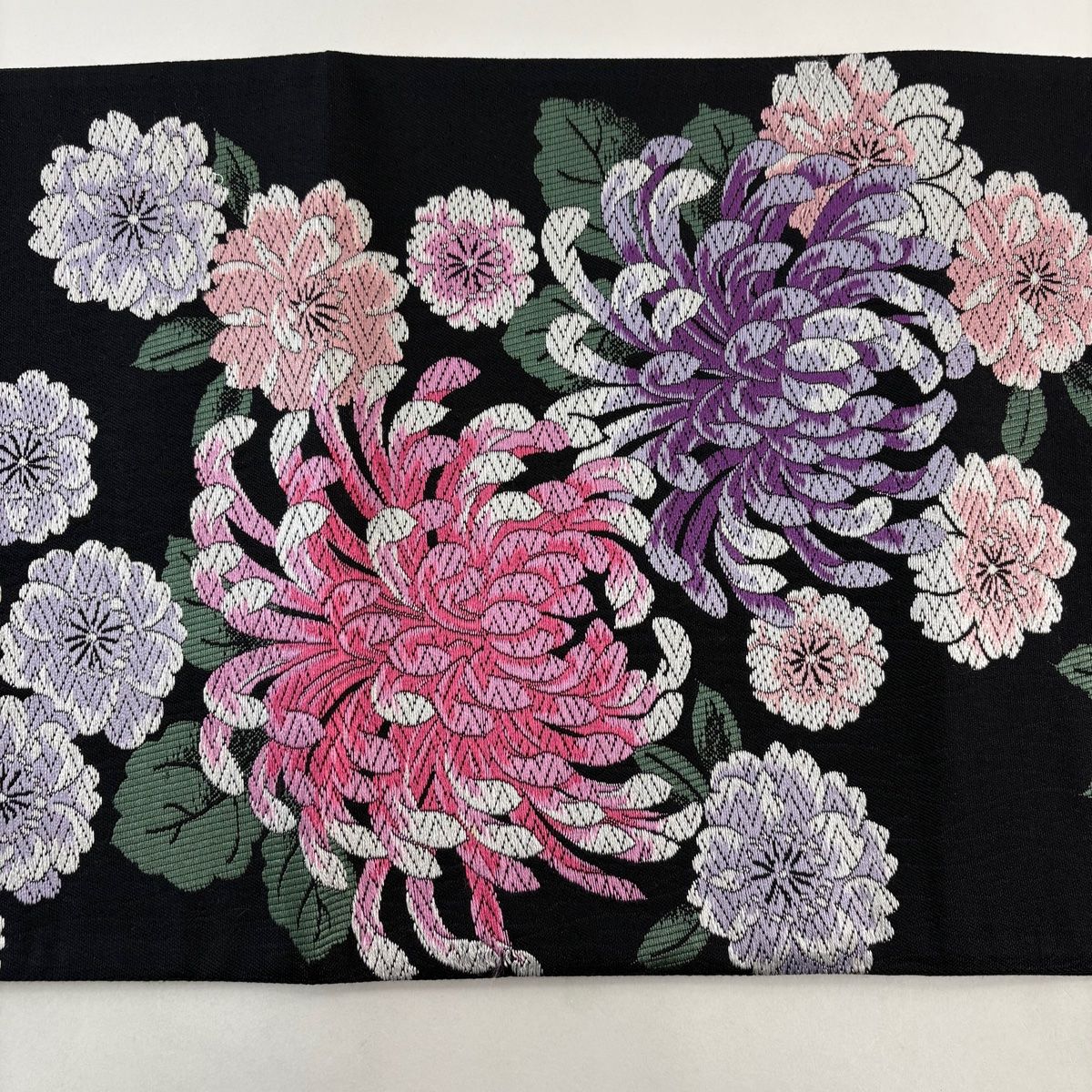 袋帯 秀品 乱菊 桜 刺繍 黒 六通 正絹 【中古】 - メルカリ