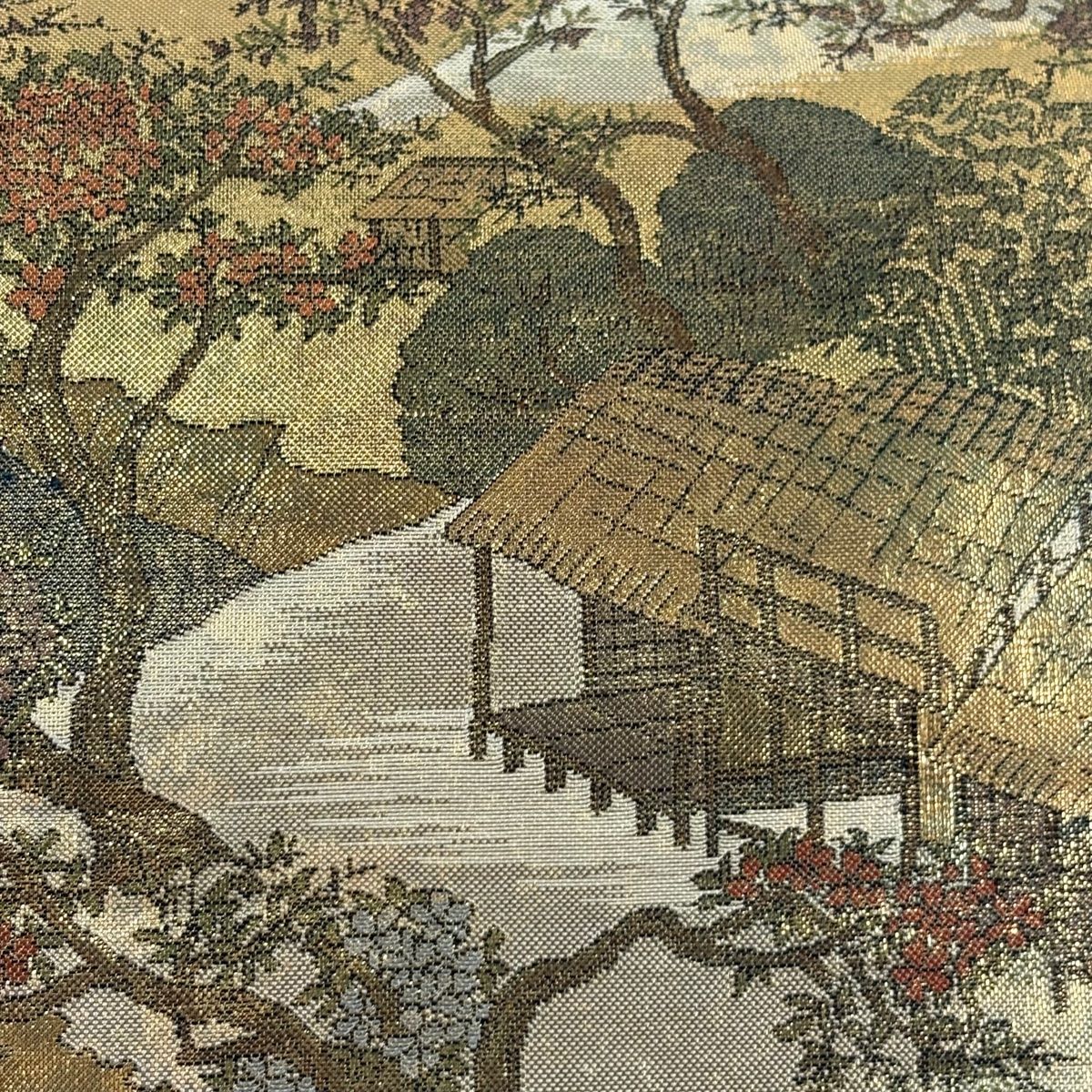 袋帯 秀品 山並み 舟 金糸 箔 金色 お太鼓柄 正絹 【中古】 - メルカリ