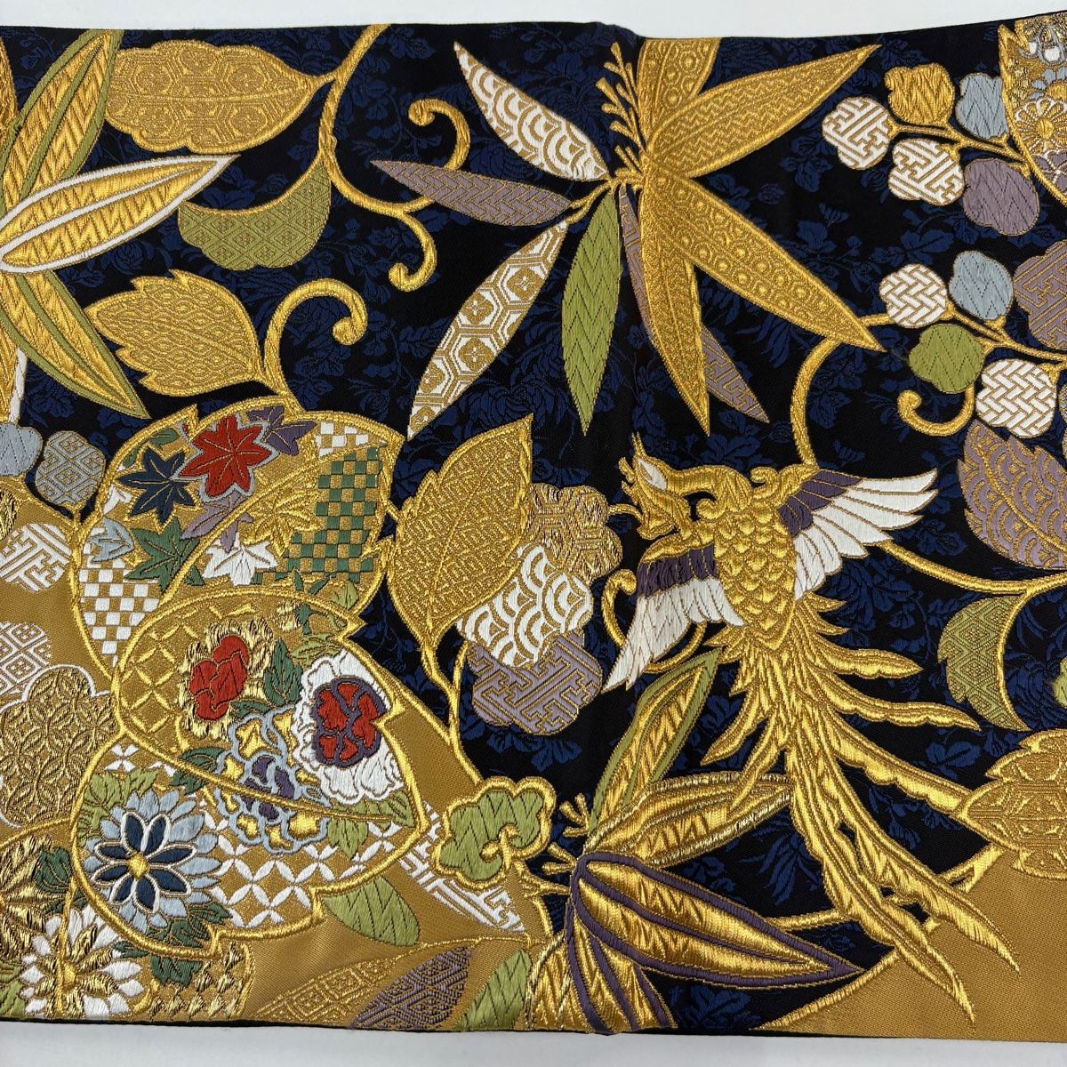 袋帯 秀品 桐竹鳳凰文 金糸 唐織 黄土色 六通 正絹 【中古】 - メルカリ