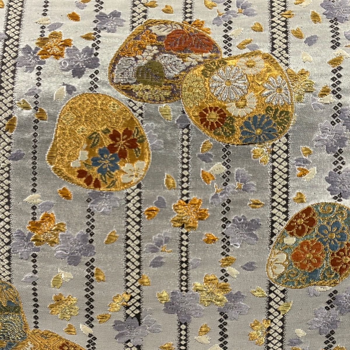 袋帯 秀品 貝合わせ 桜 金銀糸 箔 銀色 六通 正絹 【中古】 - メルカリ