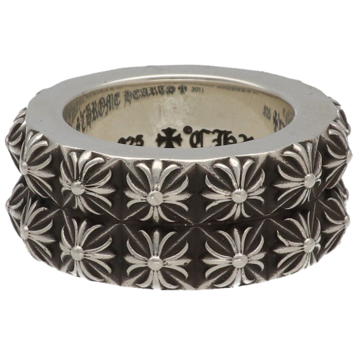 CHROME HEARTS クロムハーツ ピートパンクダブルロウリング 22号 SV 925 シルバー 指輪 RS
