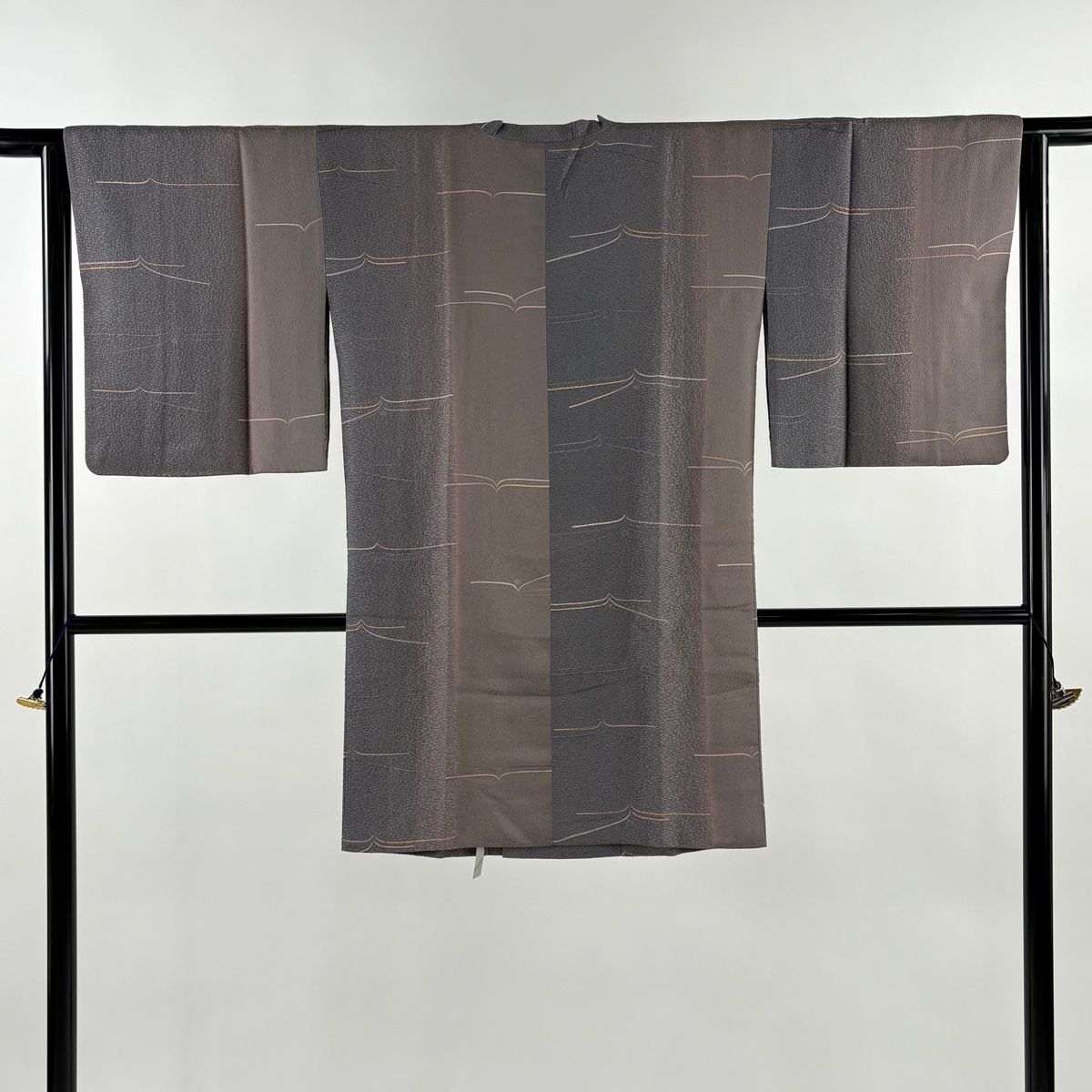 道行 身丈94 cm 裄丈63 5 S 和装コート 角衿 幾何学 ぼかし 灰紫 正絹 秀品