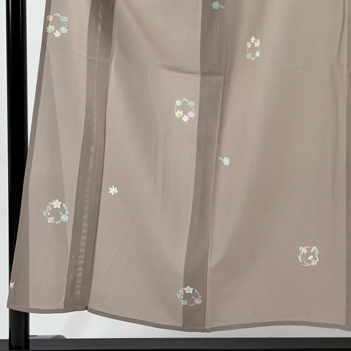 小紋 身丈153 cm 裄丈63 S 薄物 絽 花丸文 草花 薄小豆 正絹 秀品