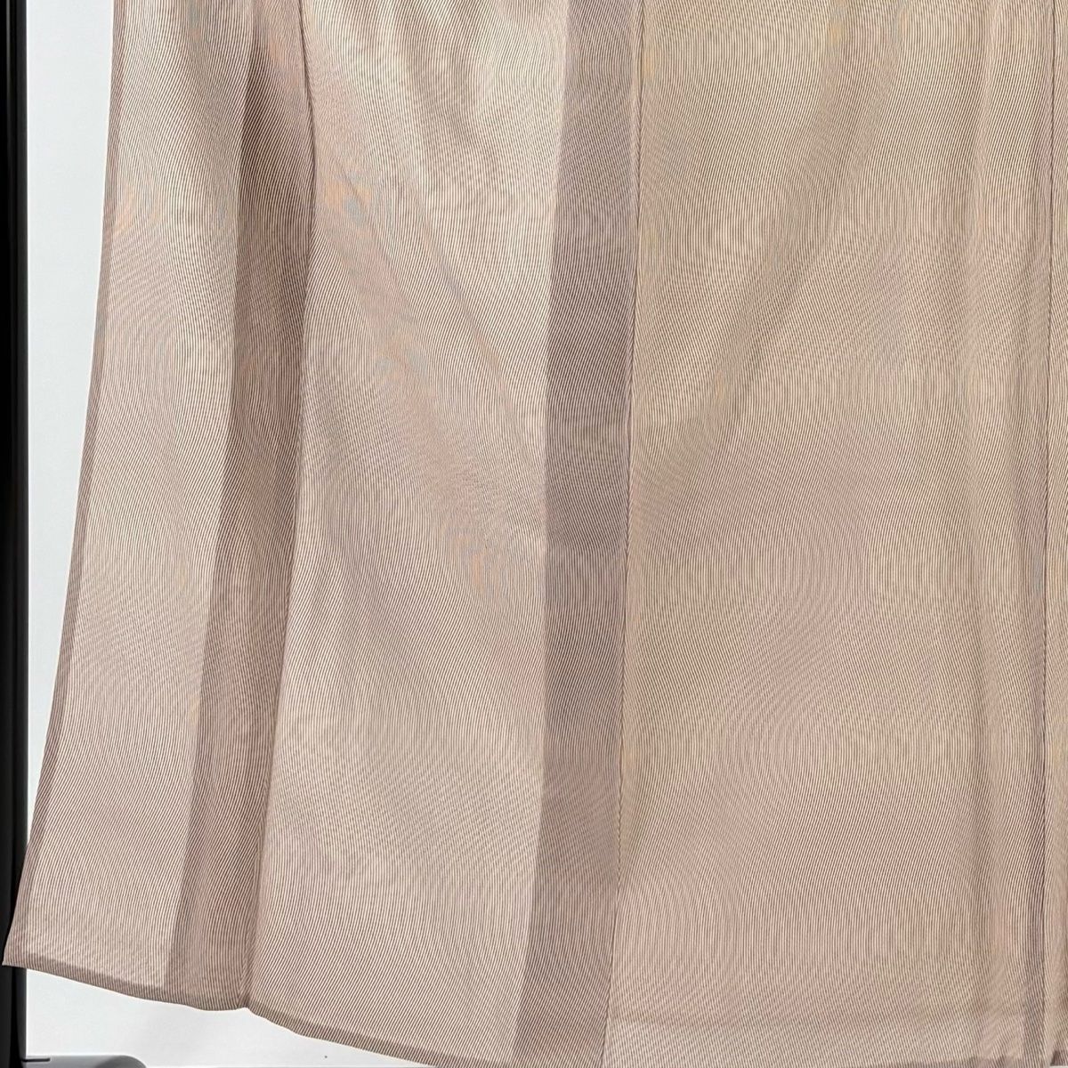 小紋 身丈154 cm 裄丈61.5 S 薄物 伊予縞 薄小豆 正絹 秀品 一つ紋