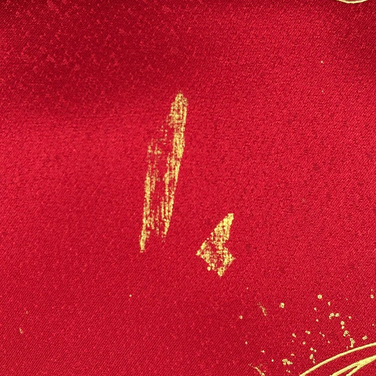 振袖 身丈161cm 裄丈68cm L 袷 花車 流水 金銀彩 赤 正絹 秀品 【】