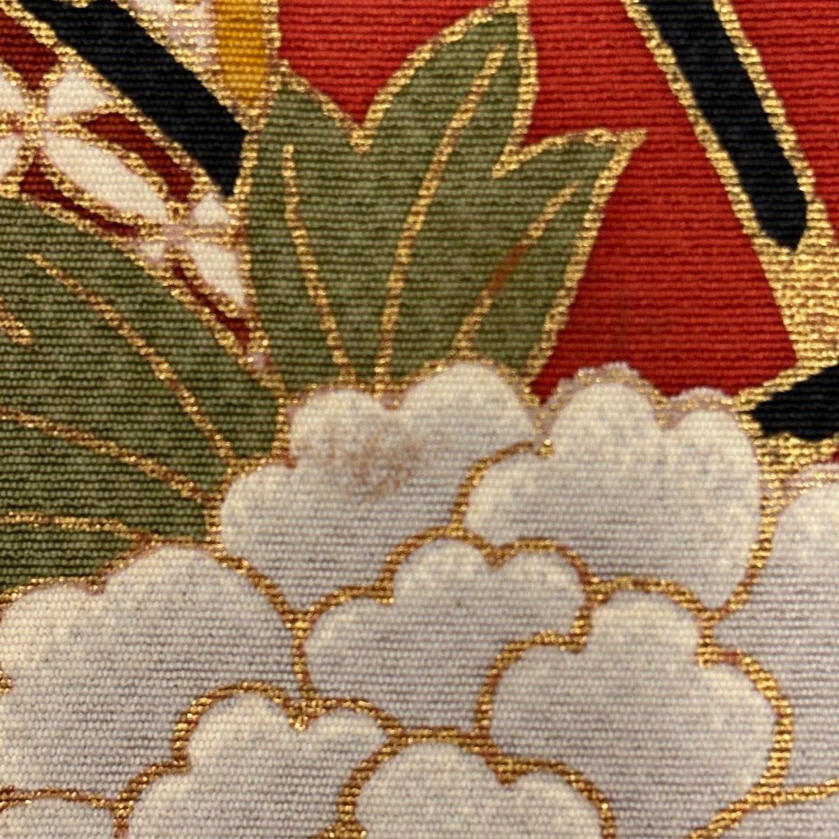 振袖 身丈165cm 裄丈70cm L 袷 熨斗 御所車 金彩 染め分け 朱色 正絹