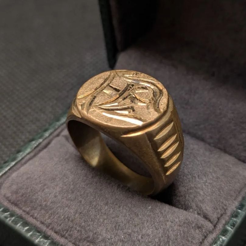シグネットリング 真鍮製 25号 ウクライナ産 ヴィンテージリング サムリング