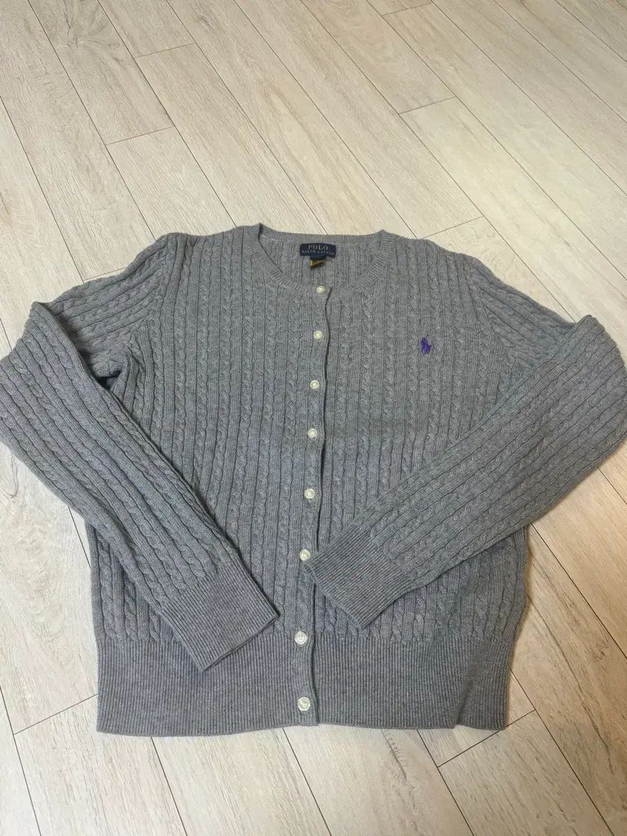 ポロ ラルフローレン ケーブル ニット カーディガン グレー キッズ XL