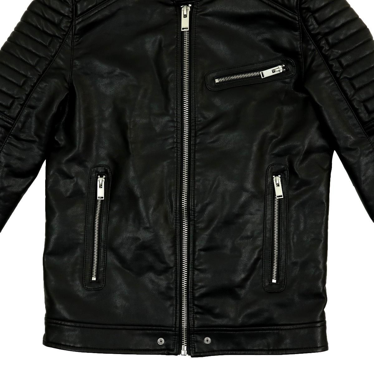 B3592】【極美品】ZARA ザラ シングルライダースジャケット レザー