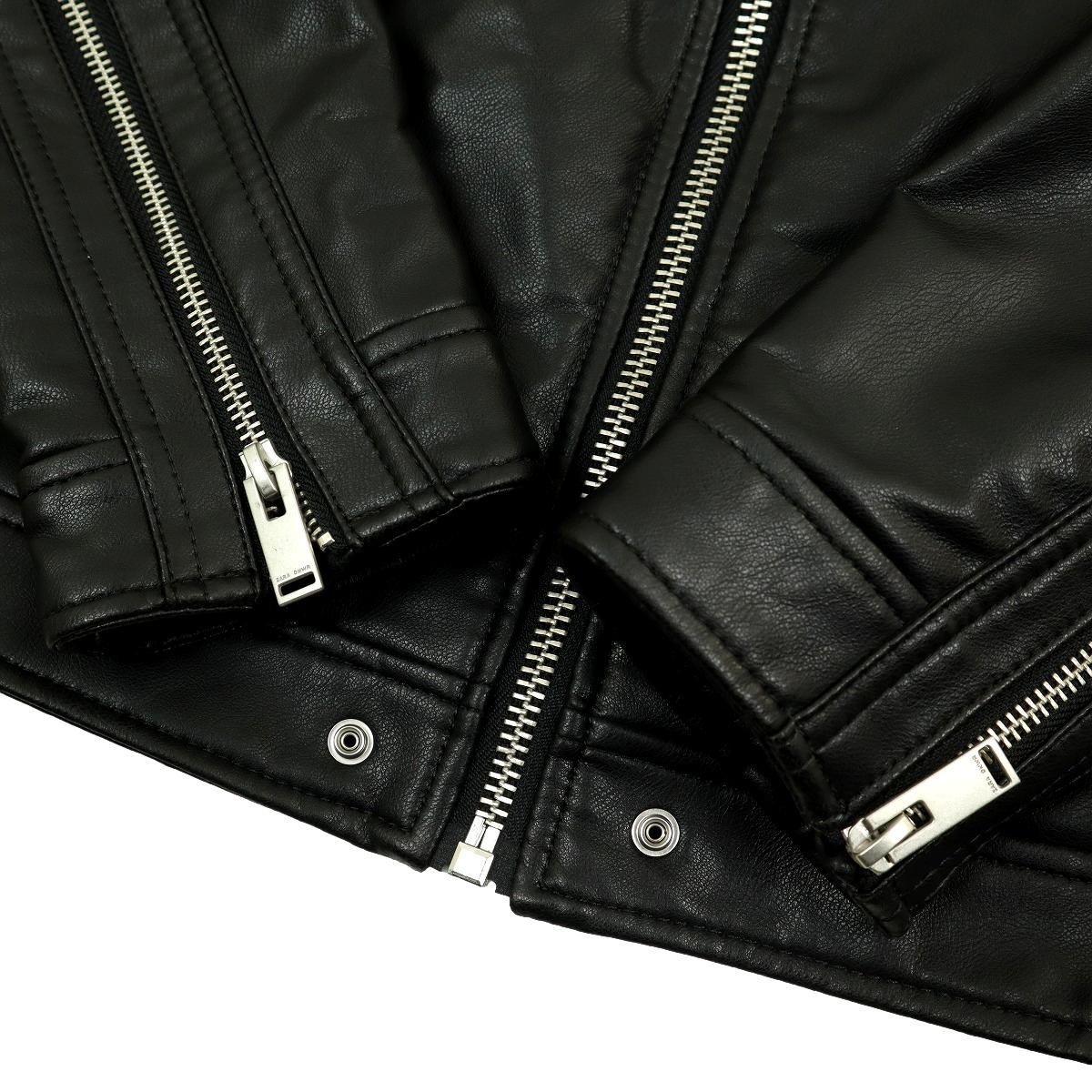B3592】【極美品】ZARA ザラ シングルライダースジャケット レザー