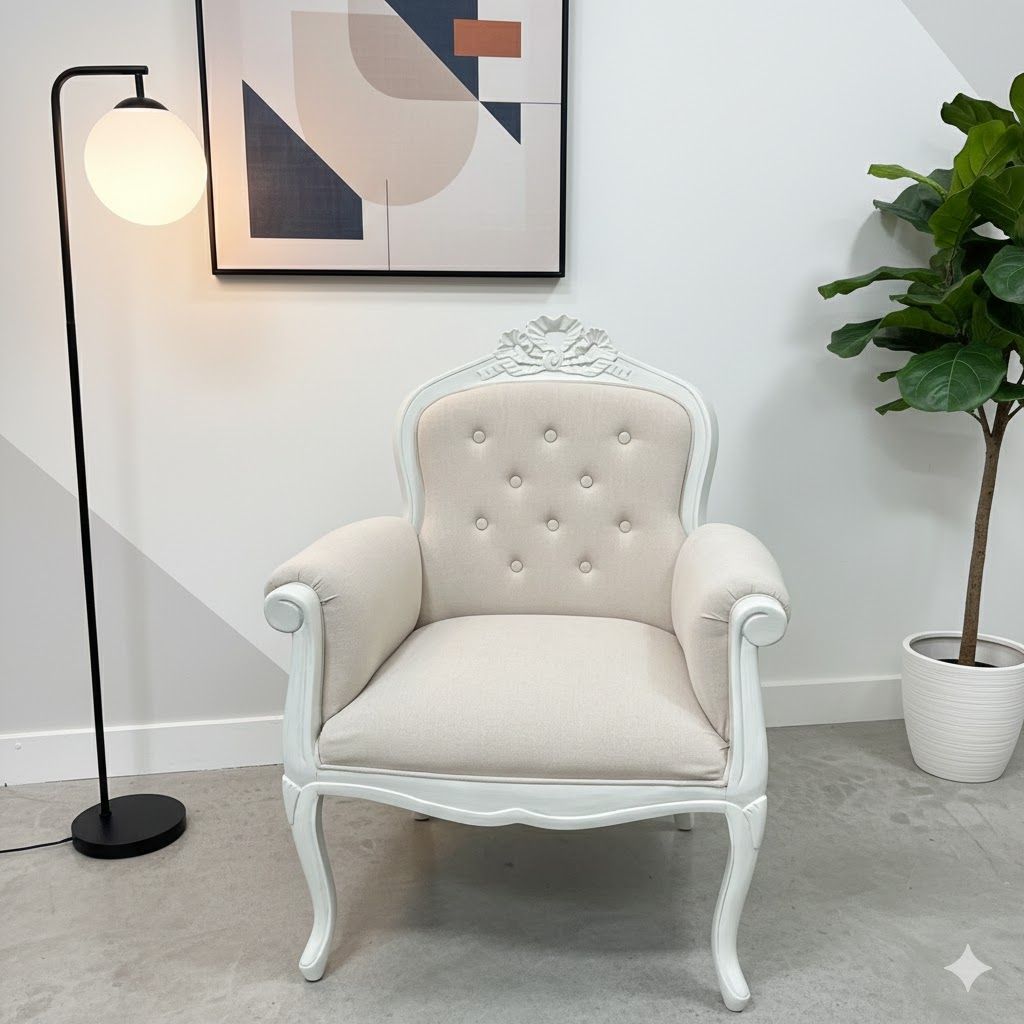 E 優雅な空間を演出する アンティーク風 1人掛けチェア ソファー