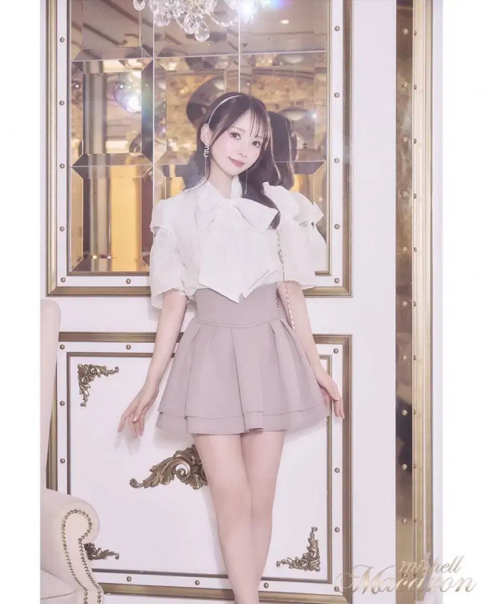 ミシェルマカロン クスミピンク スカート