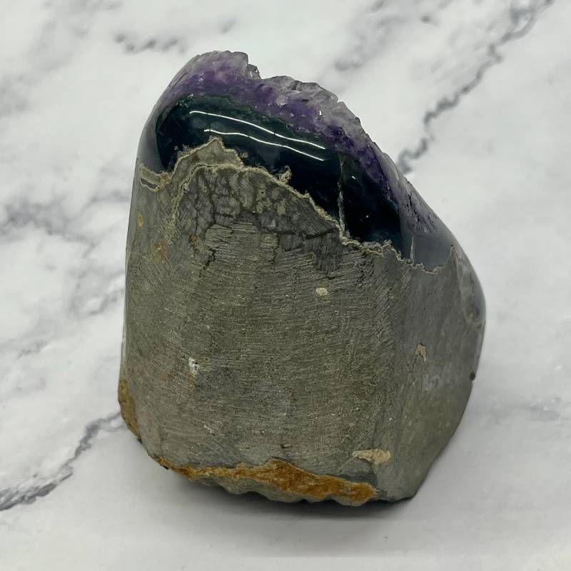 193：アメジストジオード 486g 高品質 深紫 結晶ぎっしり 原石 天然石