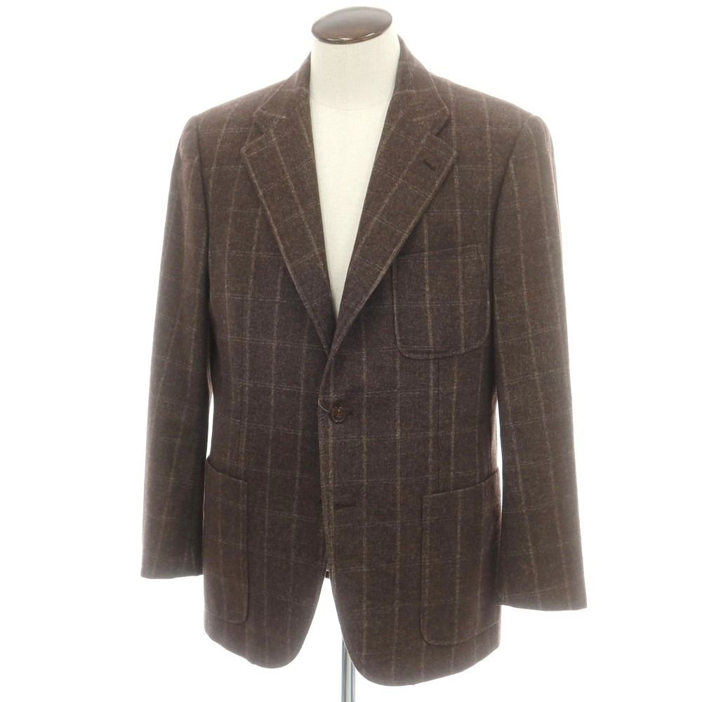 中古】ベルベスト Belvest ウールカシミヤ チェック 3B テーラード