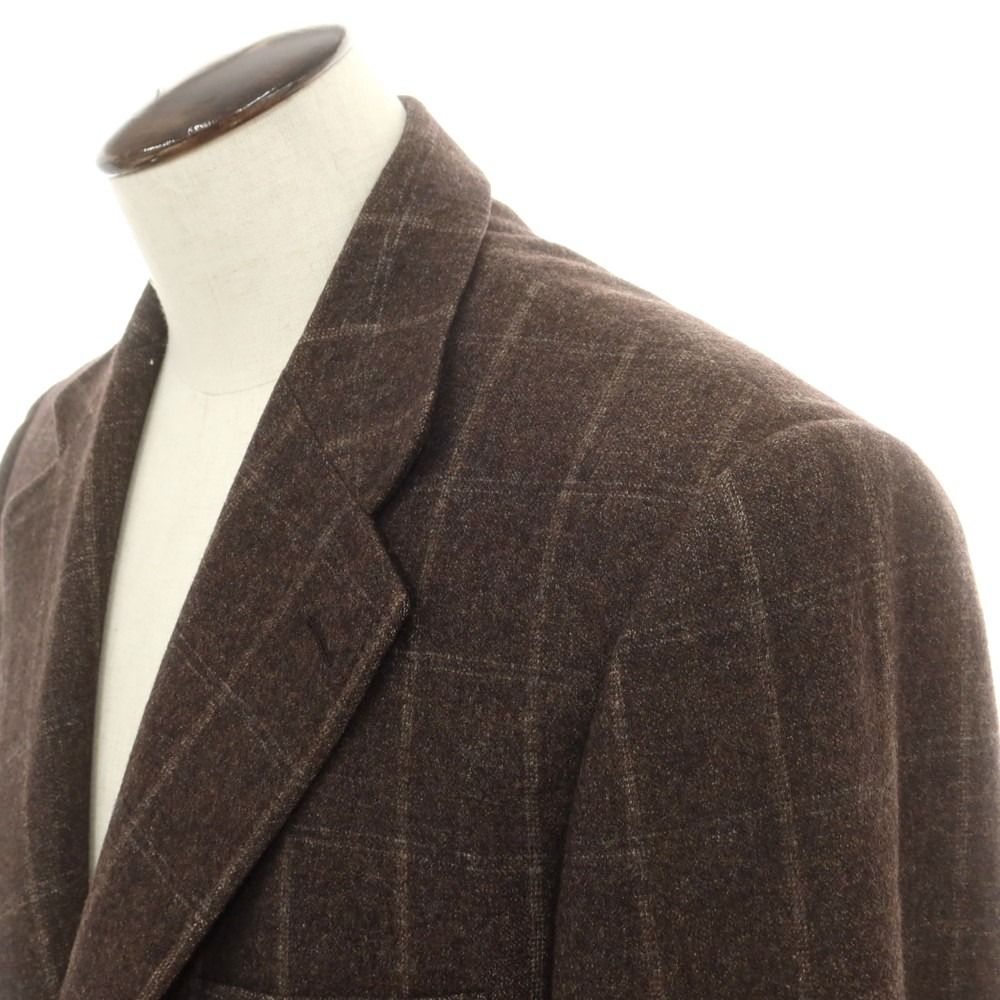 中古】ベルベスト Belvest ウールカシミヤ チェック 3B テーラード