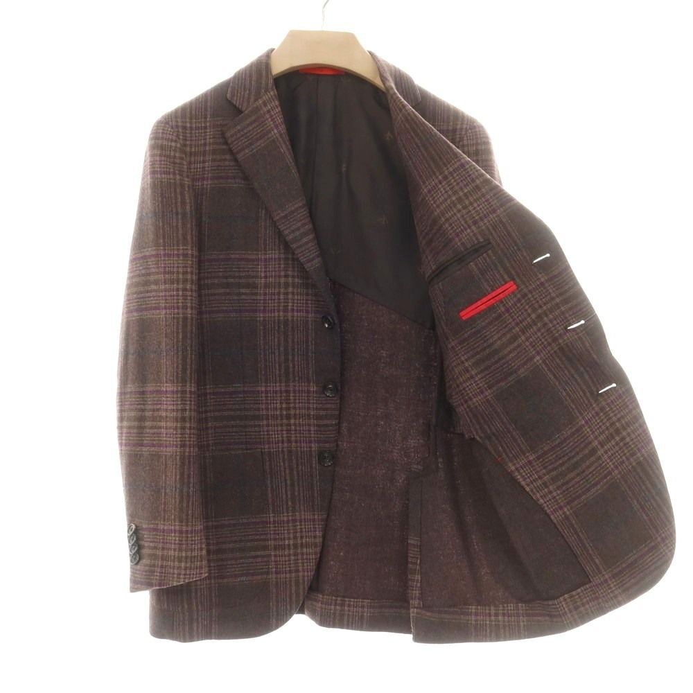 中古】イザイア ISAIA ウールカシミヤ チェック 3B テーラード