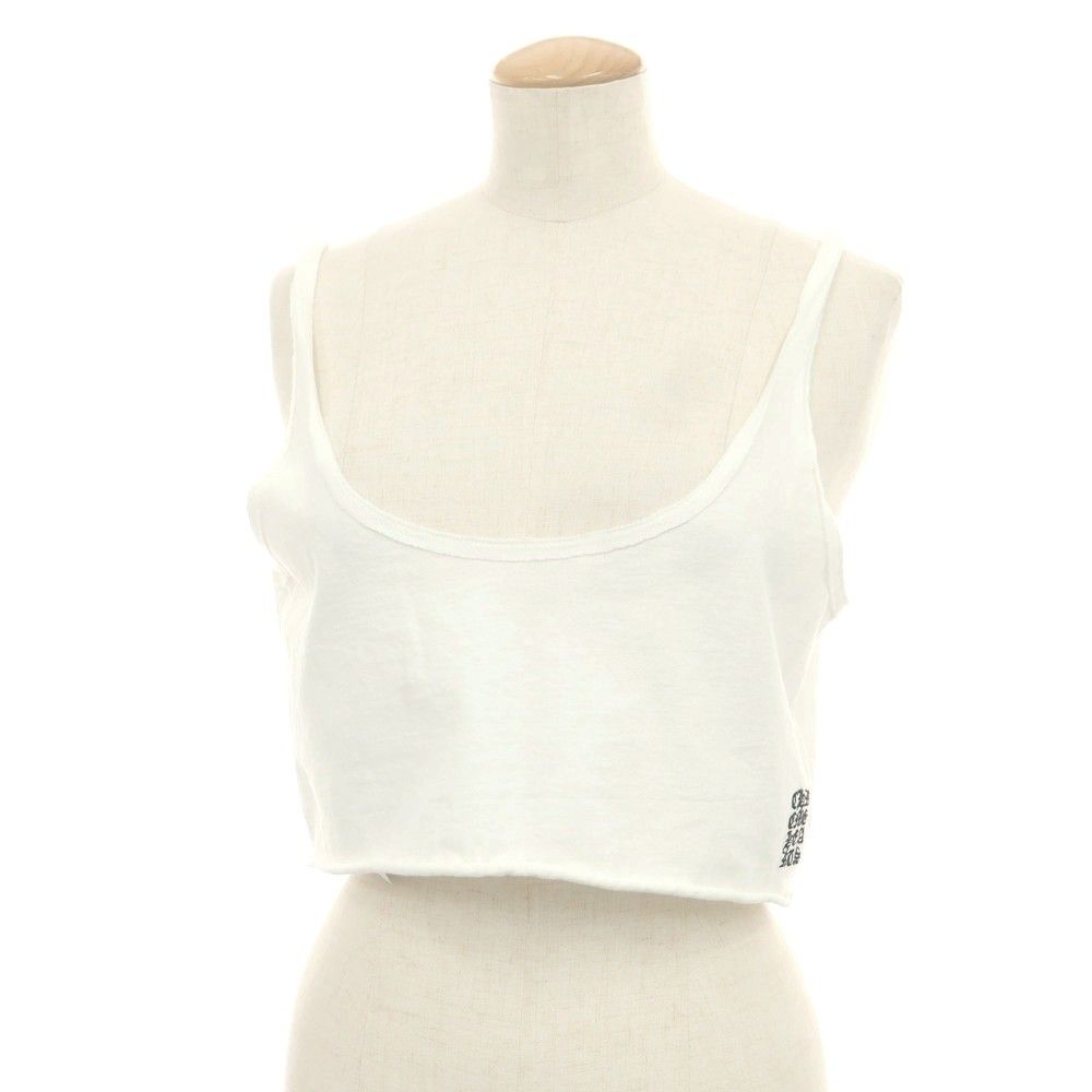 クロムハーツ CHROME HEARTS コットン ショート丈 キャミソール ホワイト サイズL レディース