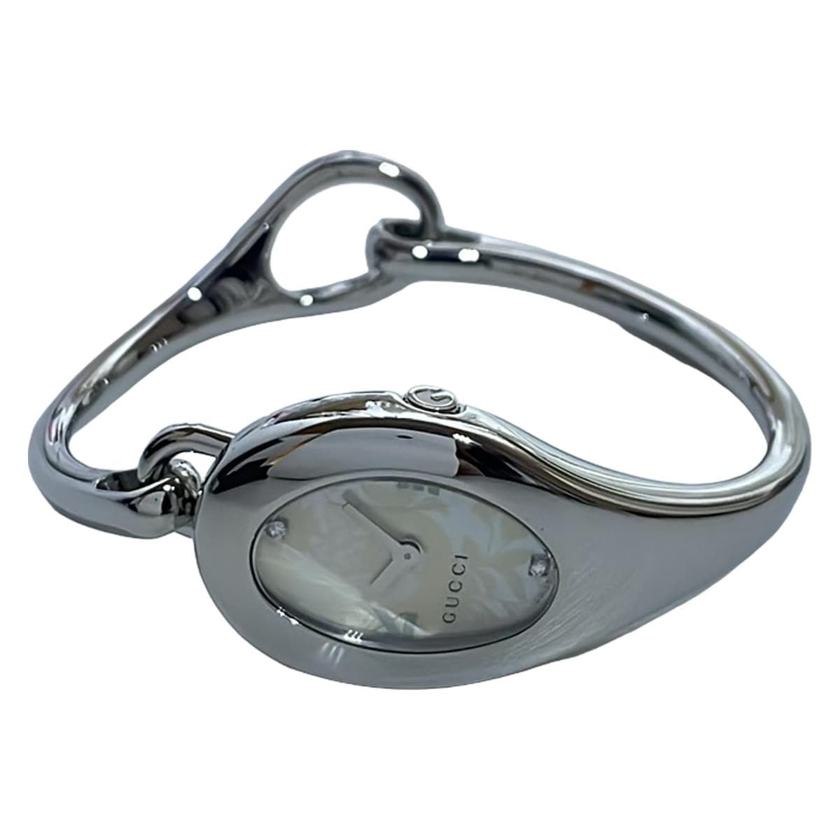 GUCCI グッチ 腕時計 フローラ 103 レディース シェル文字盤 フラワー アイボリー×シルバー