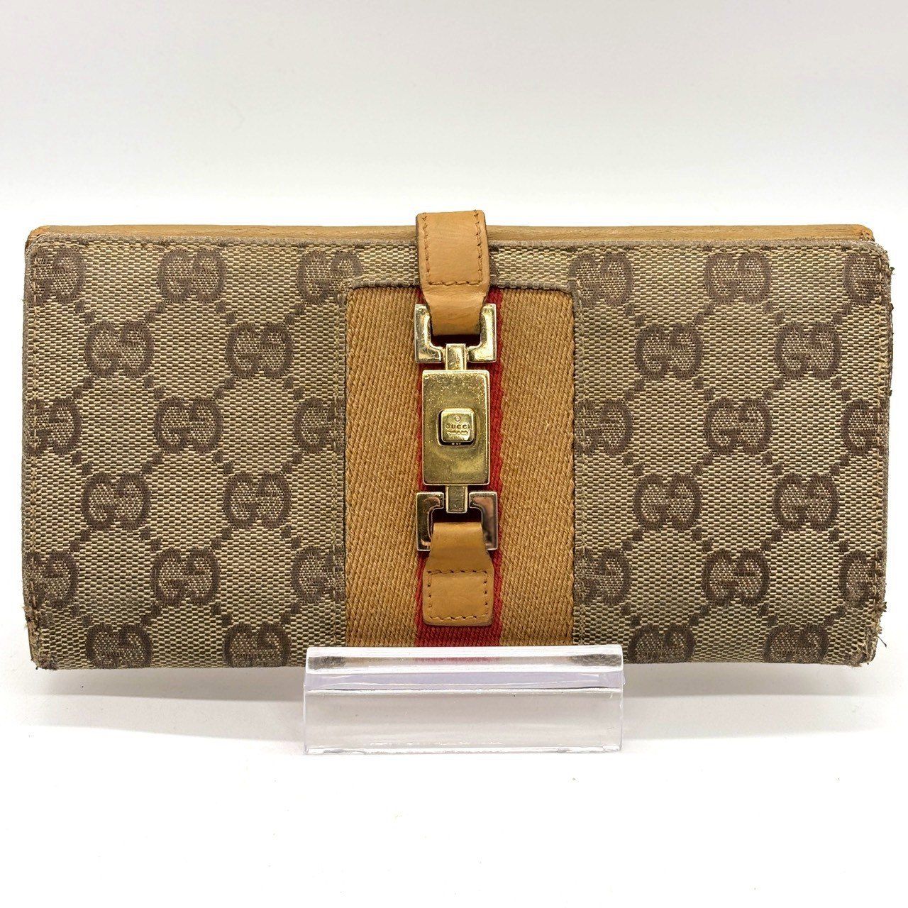 ※美品※ GUCCIグッチ 長財布 シェリーライン ブラウン×イエロー レザー ヴィンテージに宿る存在感】 GUCCI グッチ 長財布 ジャッキー 金具 GG