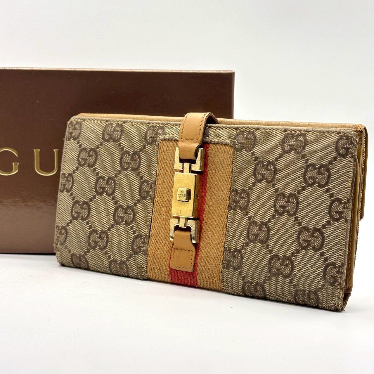 ヴィンテージに宿る存在感】 GUCCI グッチ 長財布 ジャッキー 金具 GG