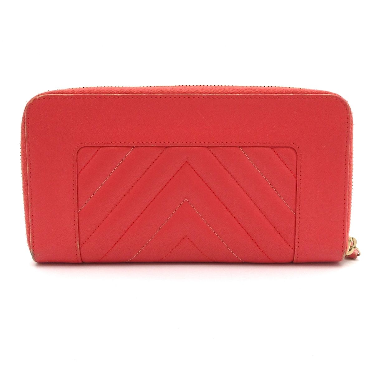 CHANEL(シャネル) 長財布 Vステッチ/マドモアゼル ピンク ラウンド