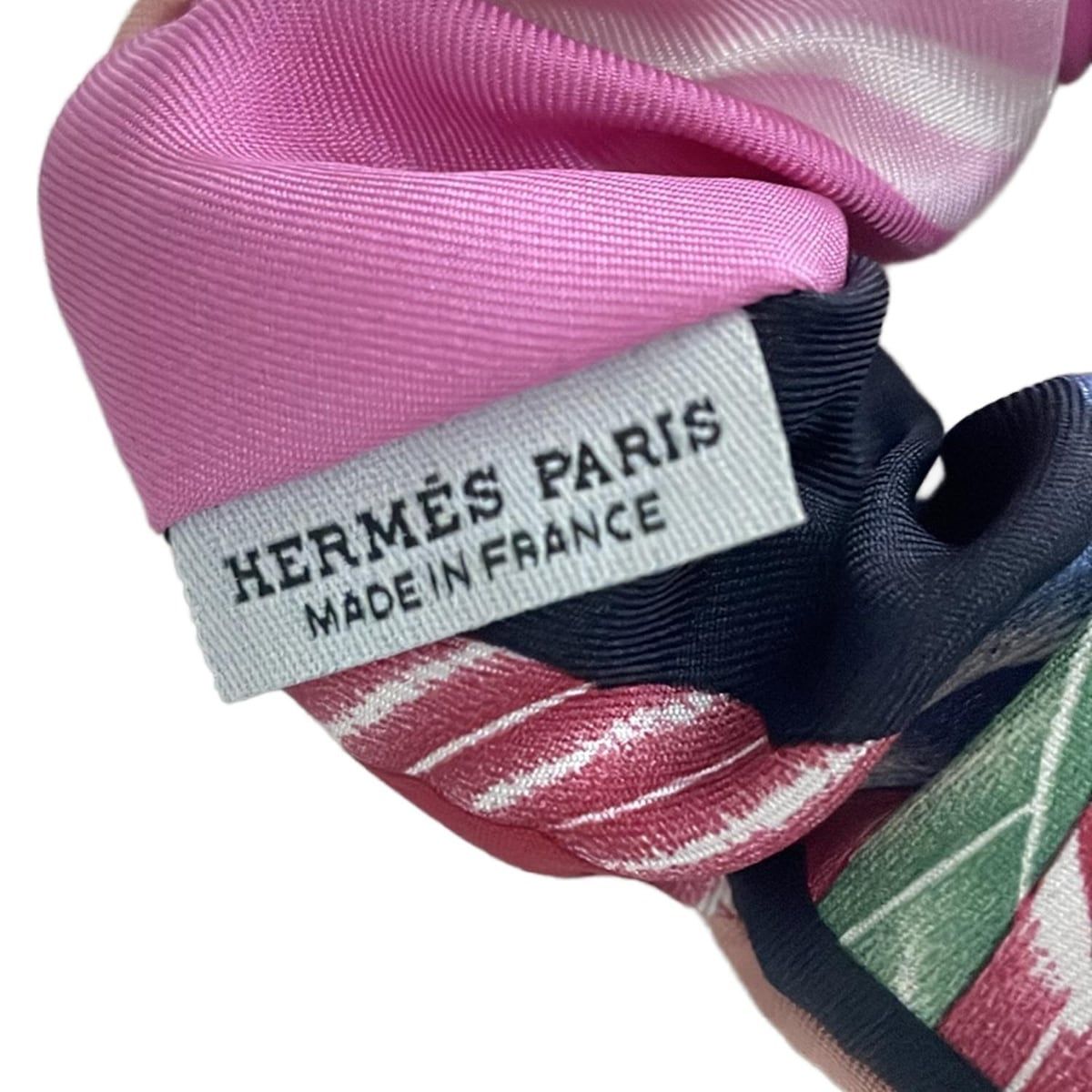 HERMES(エルメス) シュシュ美品 - シルク ピンク×黒×マルチ - メルカリ